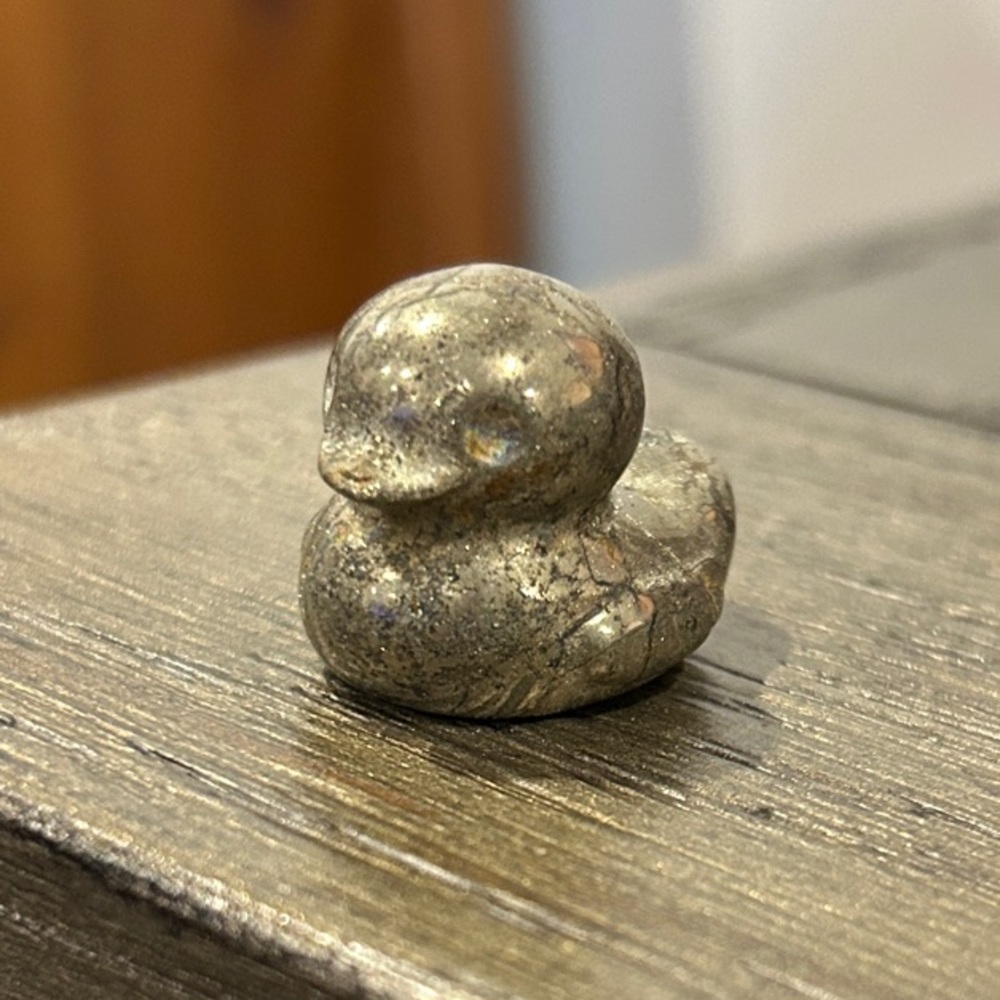 Pyrite Duck Crystal Figurine